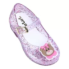 Sapatilha Bebê Bailarina Ursinho Rosa Glitter Juju Shoes
