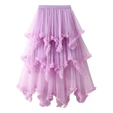 Wood Ear Edge Irregular Mesh Cake Skirt