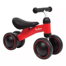 Bicicleta De Equilíbrio Bebê 4 Rodas Sem Pedal Vermelho Buba