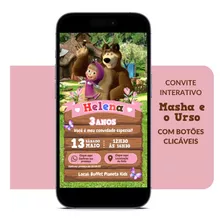 Convite Virtual Masha E O Urso C/ Links Clicáveis