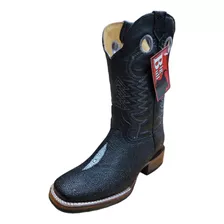 Bota Vaquera Hombre Grabado En Mantarraya Big Bull