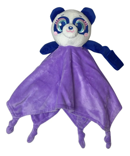 Naninha Panda Bebê Com Porta Chupeta Chocalho Fofinho Puket Panda Lilás