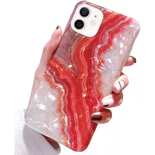 Funda Para iPhone 12/12 Pro (diseno Marmol Rojo)