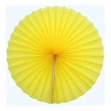 Leque De Papel Amarelo Globo Girassol Enfeites Decorativo 1