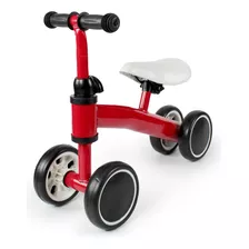 Bicicleta De Equilíbrio Infantil 4 Rodas Mega Compras Cor Vermelho