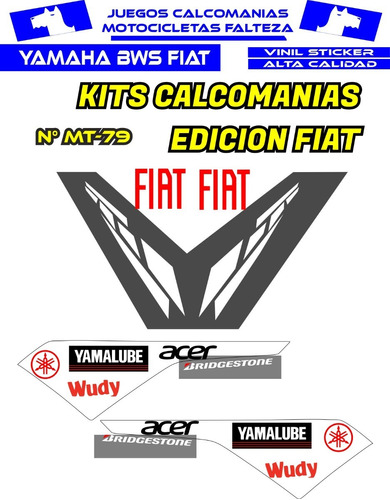 Kit Calcomanias Bws Fiat Reflejantes Edicion Valentino Rossi Foto 4