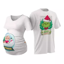 Combo Playera De Embarazo Pareja | Navidad, Navideña