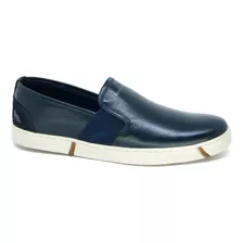 Tênis Slip On Masculino Acostamento Couro 11536102 Azul