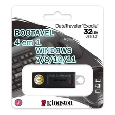 Pendrive Boot Kingston W7 W10 Ou W11 Formatação Pc/note