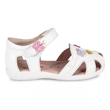 Sandalia D'orsay Casual Niña Cuero Rabbit Blanco Mia-226