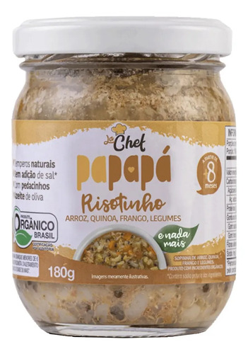 Papinha Risotinho Orgânico Arroz Quinoa Frango 180g Papapá