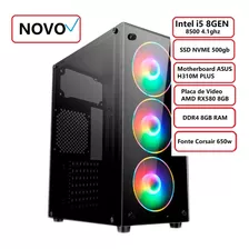 Pc Gamer Intel I5 8500 4.1ghz, Placa De Video 8gb, Ssd 500gb