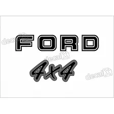 Kit Emblema Adesivo Ford F1000 4x4 Traseira Em Preto F10007