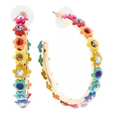 Betsey Johnson Pendientes De Aro Con Flores Y Piedras Precio