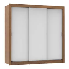 Guarda Roupa Casal Madesa Mônaco Com 3 Portas De Correr Cor Rustic/branco