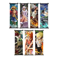 Banner Cartaz De Lona Anime One Piece 7 Peças Tam. 25x75 