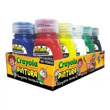 10 Frasco Pintura Tempera Lavable Colores Niños 25ml Crayola