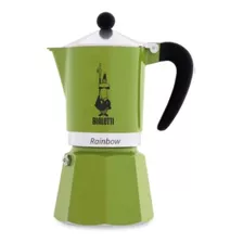 Cafetera Italiana Bialetti 3 Tazas Rainbow Verde Aluminio