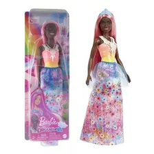 Boneca Barbie Dreamtopia Princesa Negra Cabelo Rosa Mattel