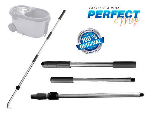 Cabo Mop Pró 360 Giratório 1,60 Mts De Aço Inox Perfect