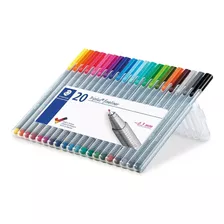 Estojo Caneta Triplus Fineliner Staedtler Com 20 Cores