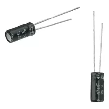 50x Capacitor Eletrolítico 47uf X 25v 105º Kit C/50 Peças