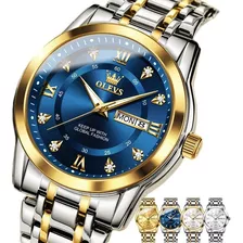 Relógio Masculino Olevs Luxury Diamonds Blue Quartz Luminous