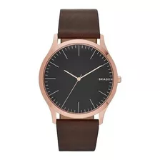 Reloj Skagen Hombre Cuero Marron Rose Minimalista Skw6330