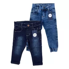 Kit 2 Duas Calça Sarja E Jeans Infantil Tamanho 1 2 3 Anos