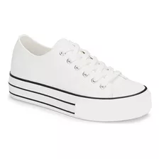 Tenis Andrea Con Plataforma Low Top Para Dama Blanco