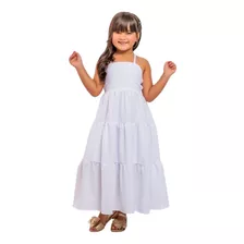 Vestido Longo Moda Infantil Lançamento Tendência Midi Menina