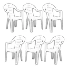 Pack Seis 6 Silla Jardín/eventos Pvc Reforzada Con Posabrazo