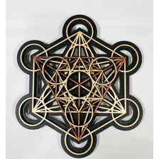 Mandala Cubo De Metatron M02 Em Mdf Geometria Sagrada 44cm