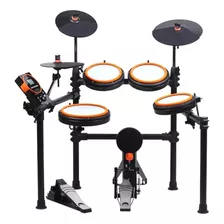 Bateria Eletrônica Medeli Mz528 Kit 8 Peças Em Mesh Preto