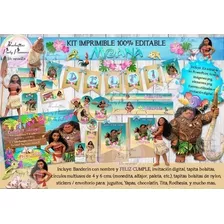 Kit Imprimible Candy Bar Moana 100% Editable