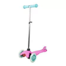 Patinete Infantil De 3 Rodas Com Led Na Roda Rosa E Azul Bbr