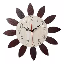 Relógio De Parede Minimalista Nórdico De Madeira 45cm