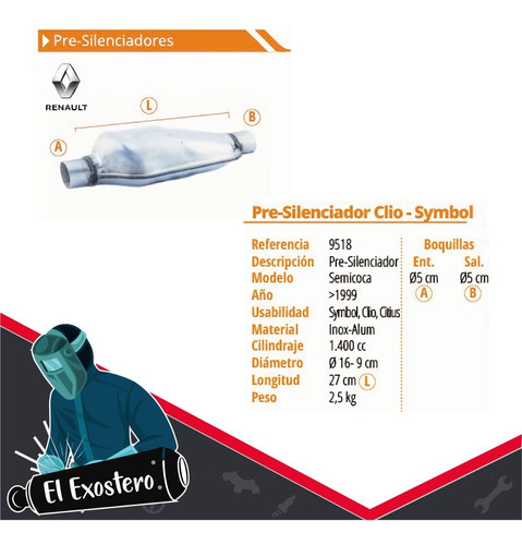 Presilenciador Exosto Orig Renault Clio Symbol. Envo Gratis Foto 3