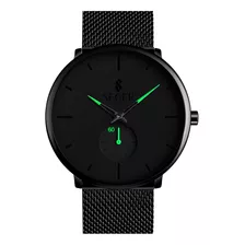 Reloj Minimalista Hombre Seger 9185 Analogico Acero Elegante