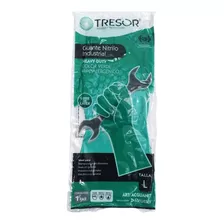 Guante Nitrilo Industrial, Color Verde, Heavy Duty - Tresor