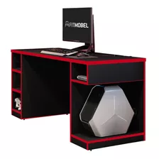 Mesa Para Computador Notebook Gamer Pro Preto/vermelho - Fit