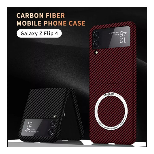 Funda Con Tapa Magntica De Fibra De Carbono Para Samsung Z Foto 5