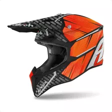 Capacete Airoh Idol Wraap Laranja Preto Fosco Motocross