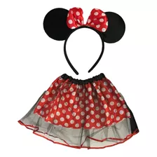 Disfraz Falta Tutu Minnie Mouse Con Diadema (talla De 2 A 6 Años)