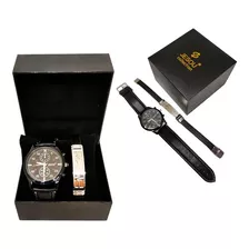 Reloj De Pulso Para Hombre + Pulsera Estuche Joven 