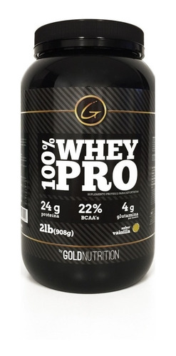Suplemento En Polvo Gold Nutrition  100% Whey Pro Proteínas Sabor Vainilla En Pote De 908g