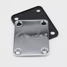 Neck Plate Fender Inox Completo + Parafusos E Plastic Back