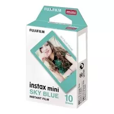 Filme Instax Mini Sky Blue C/ 10 Fotos Fujifilm Moldura Azul