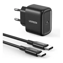 Ugreen Cargador Usb-c 25w Pd Con Cable Usb-c A C 2m Color Negro