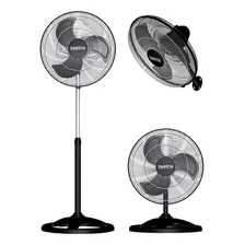 Ventilador 18 Dakota 3 En 1 Pie Turbo Pared Potente + Regalo Plateado Acero 47 Cm 50 Negro